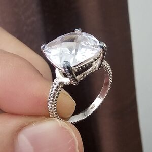 Vintage 925 Sterling Silver Ring Womens With Zirconia Stone SIZE 7.